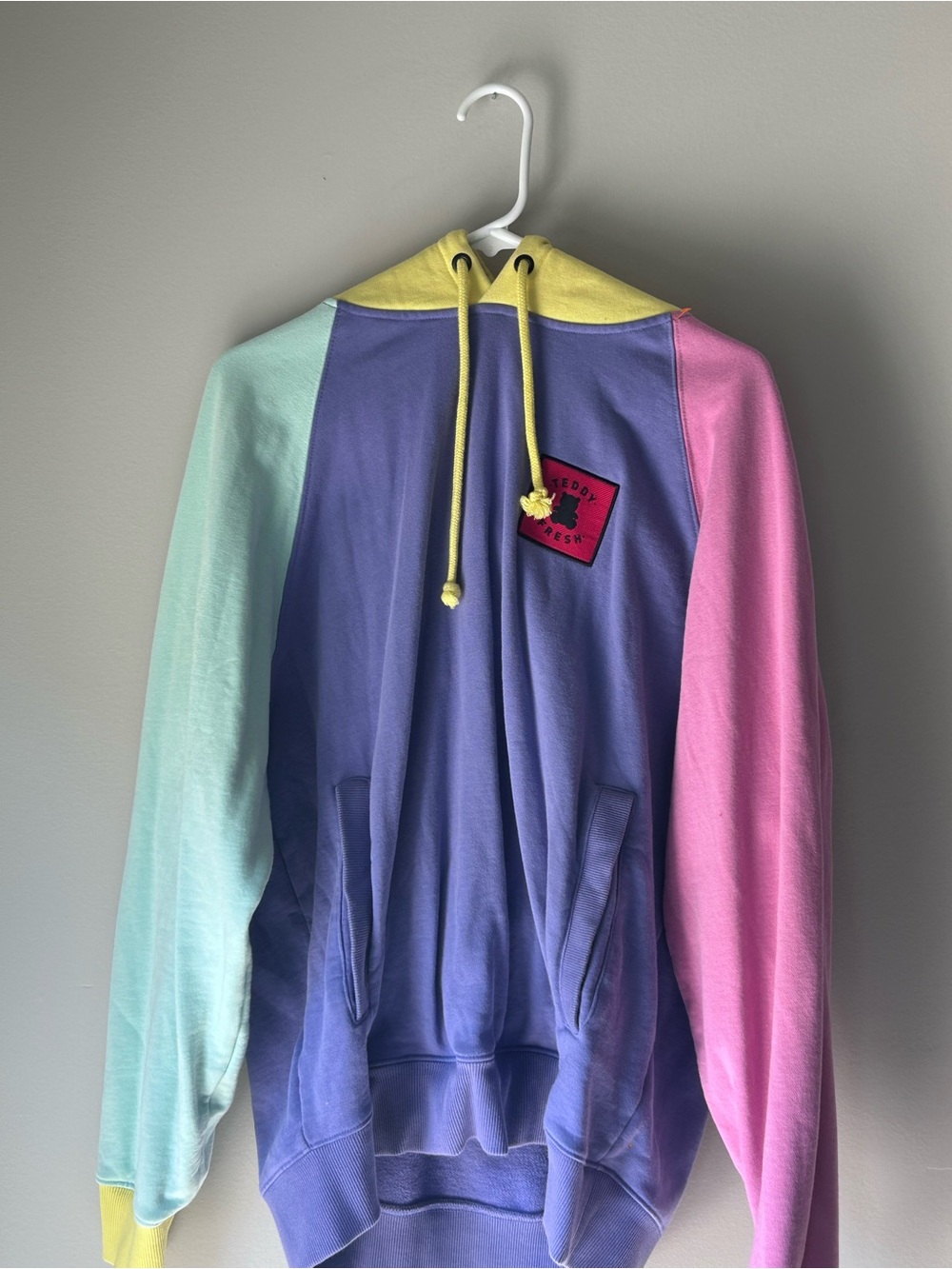 Teddy Fresh Pastel Colorblock Hoodie - Purple, Pink & Mint
